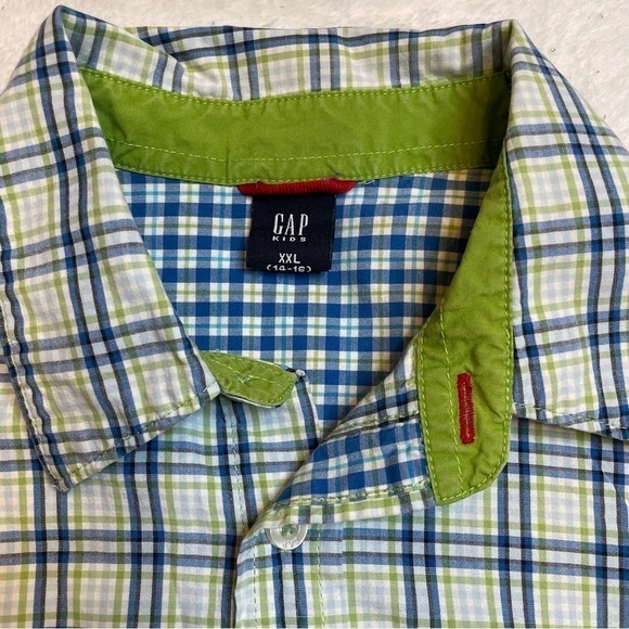 GAP KIDS Boys Plaid Button-up Shirt Size XXL 14-16 - Picture 3 of 12